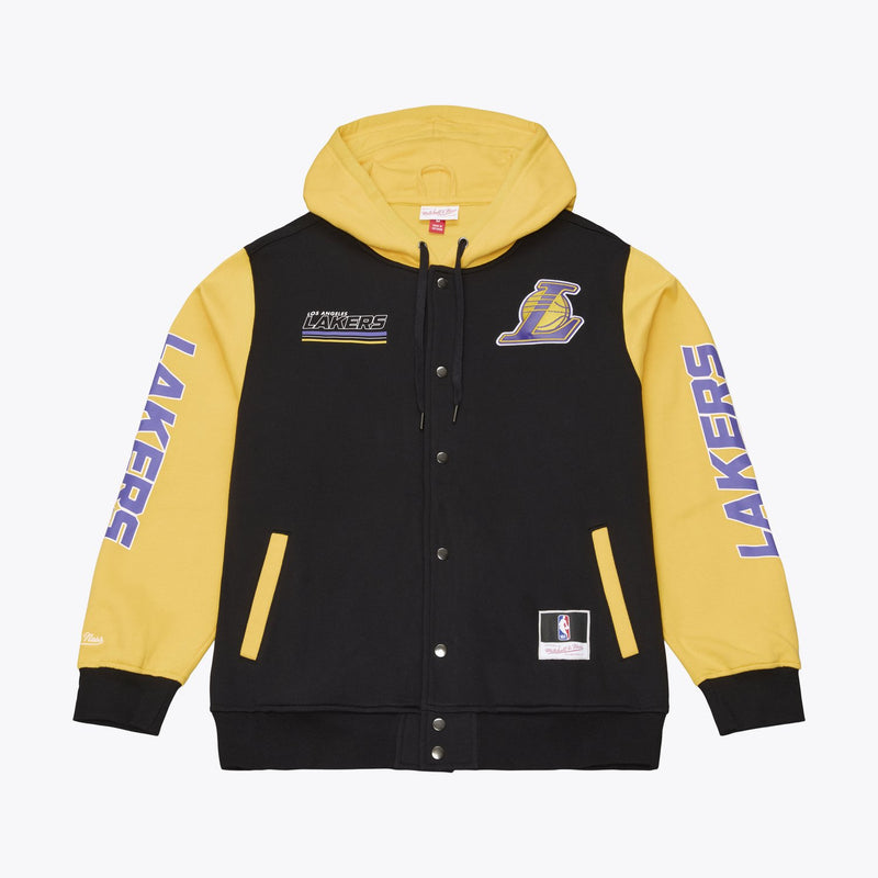 Mitchell & Ness Los Angeles Lakers Black/Gold Triple Check Fleece Full-Snap Jacket