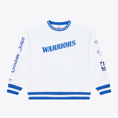 Mitchell & Ness Golden State Warriors Arctic White Fleece Crewneck Sweatshirt