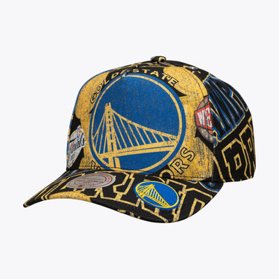 Mitchell & Ness Golden State Warriors Legacy Made All Over Print Pro Pinch Snapback Hat