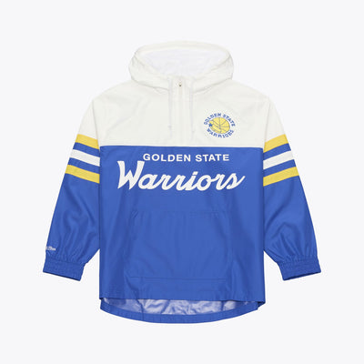 Mitchell & Ness Golden State Warriors Royal Head Coach Lightweight Anorak Quarter-Zip Windbreaker