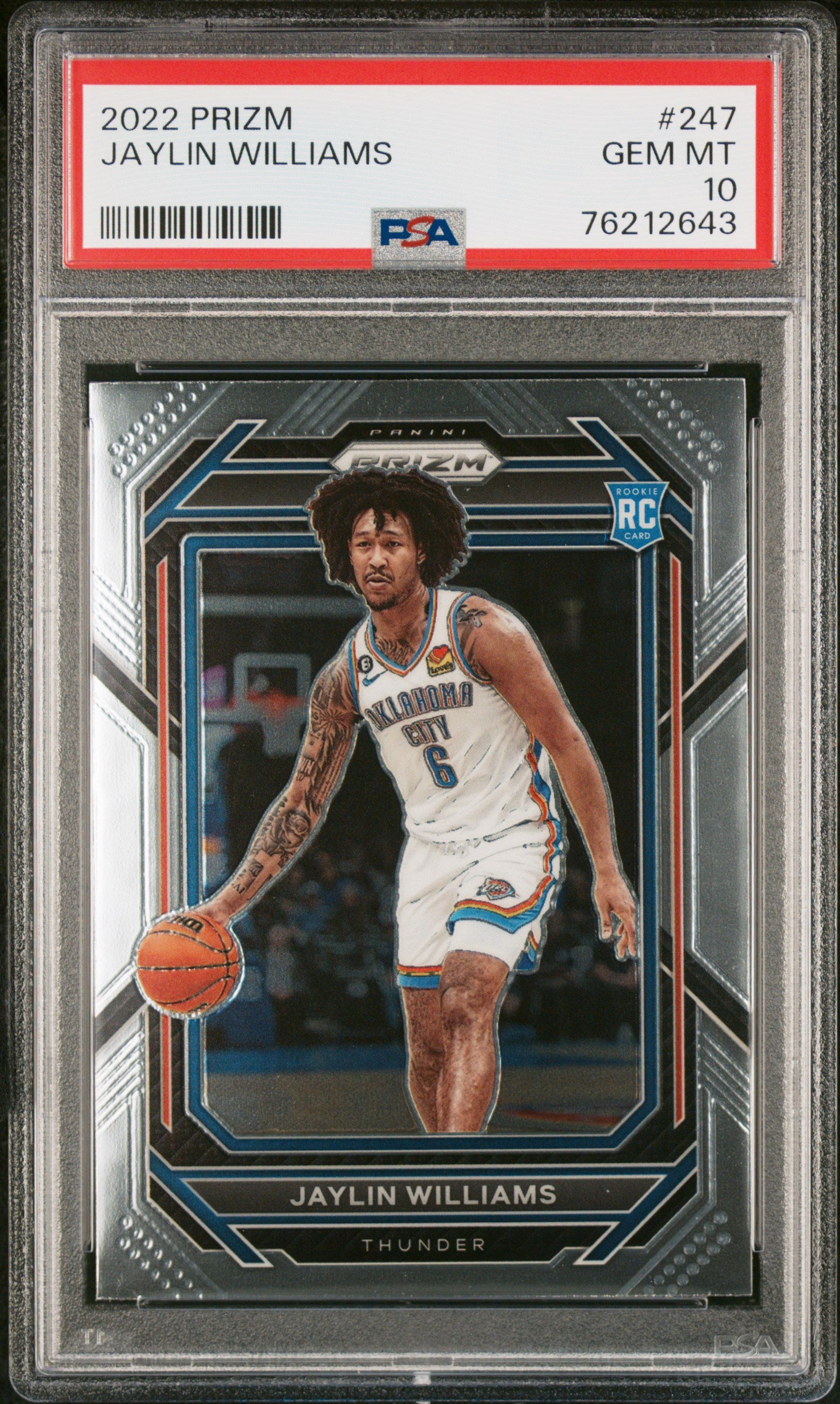 2022 Panini Prizm #247 Jaylin Williams PSA 10