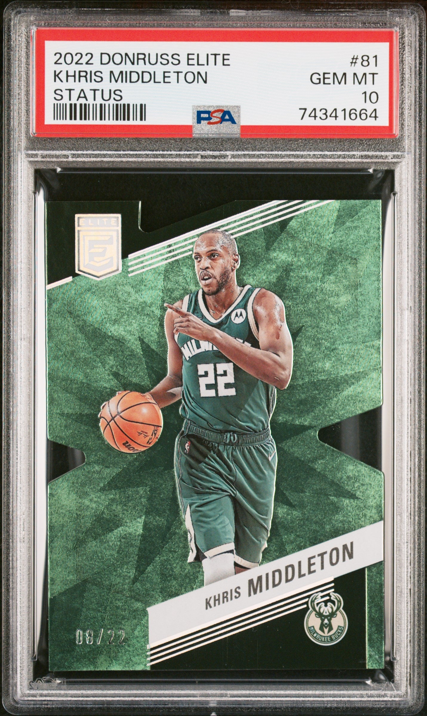 2022 Panini Donruss Elite #81 Khris Middleton Status PSA 10