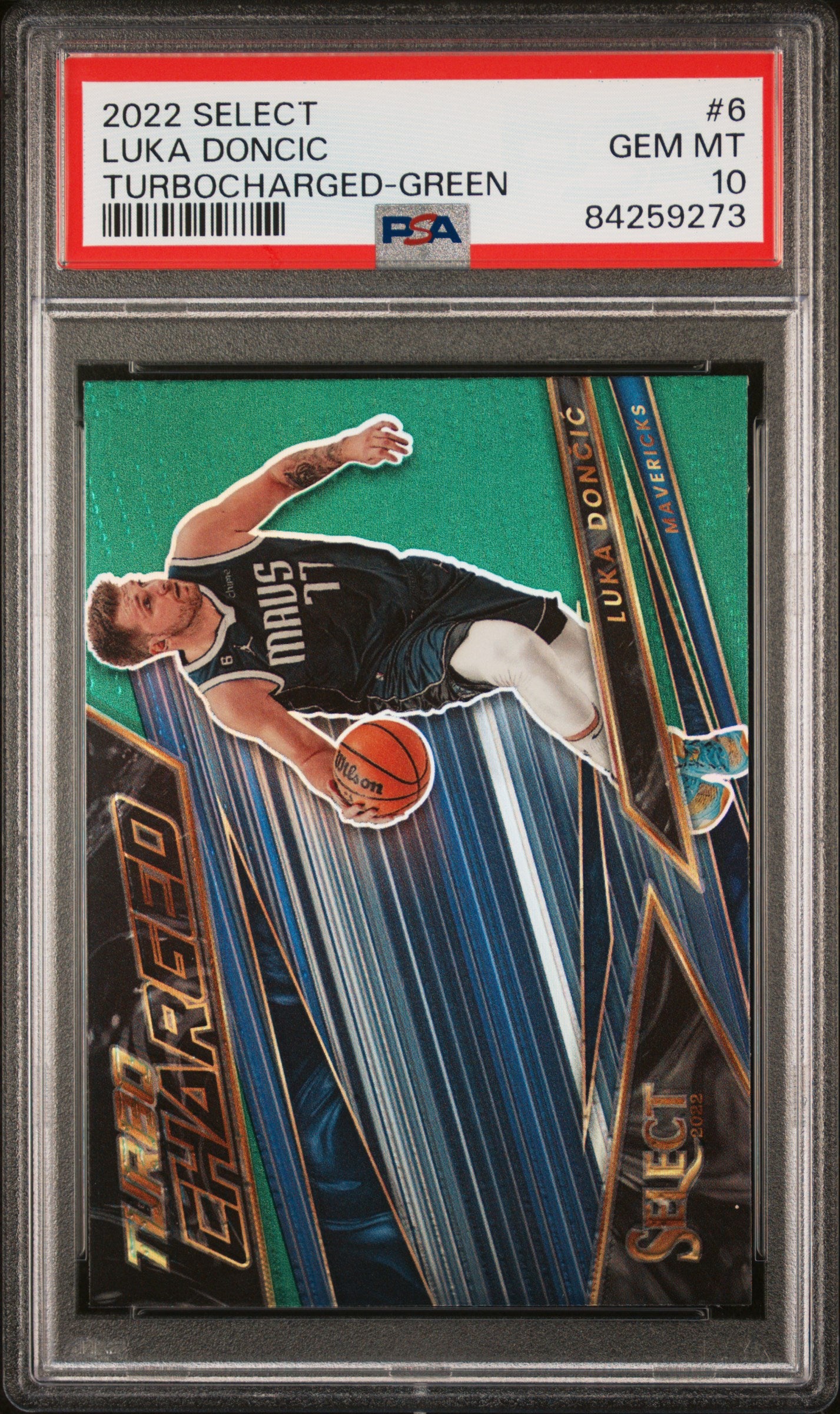 2022 Panini Select Turbocharged #6 Luka Doncic Green PSA 10