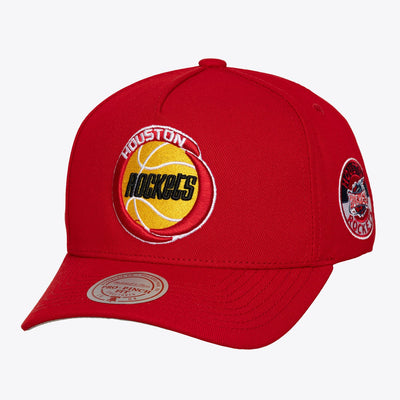 Mitchell & Ness Houston Rockets Red Hardwood Classics Double Clutch Pro Pinch Snapback Hat