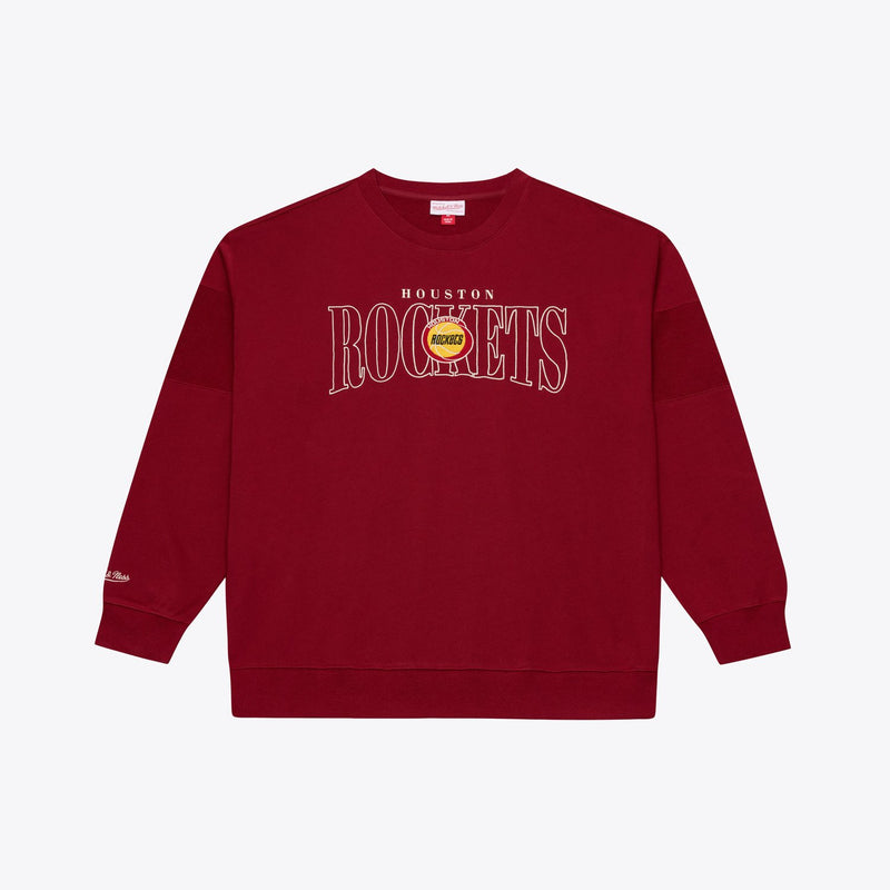 Mitchell & Ness Houston Rockets Red Heritage Hues Oversized Fleece Sweatshirt