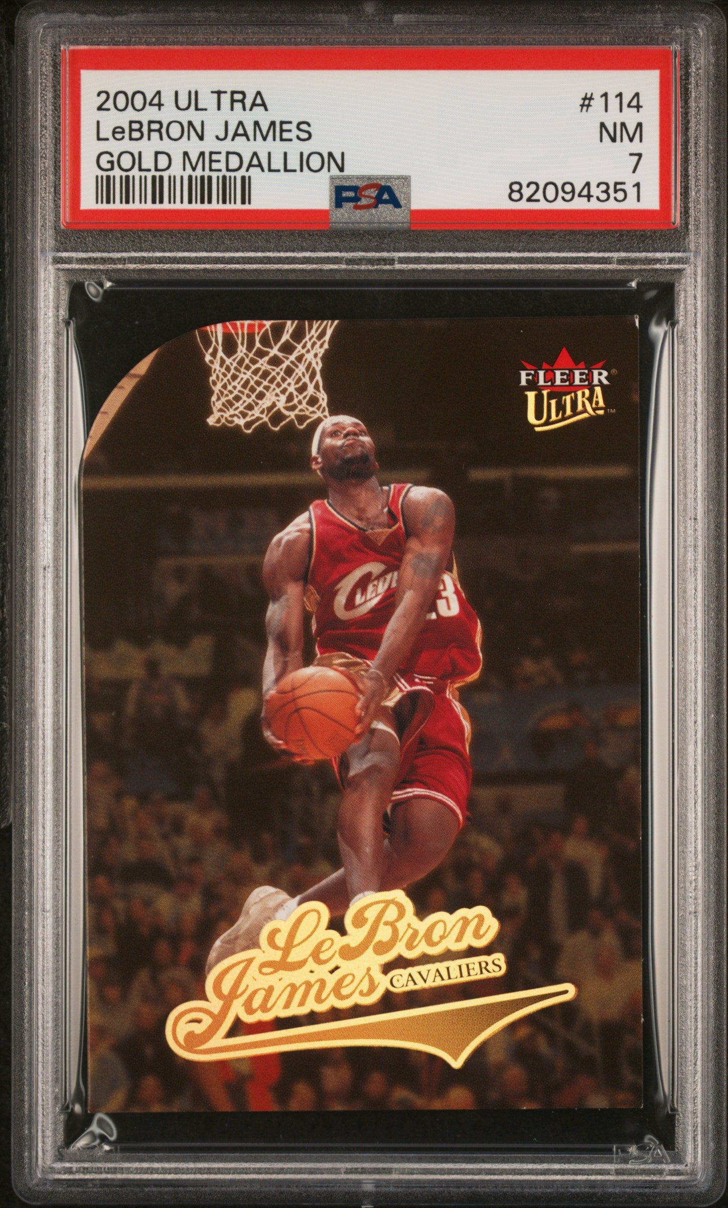 2004 Ultra Gold Medallion LeBron James #114 PSA 7