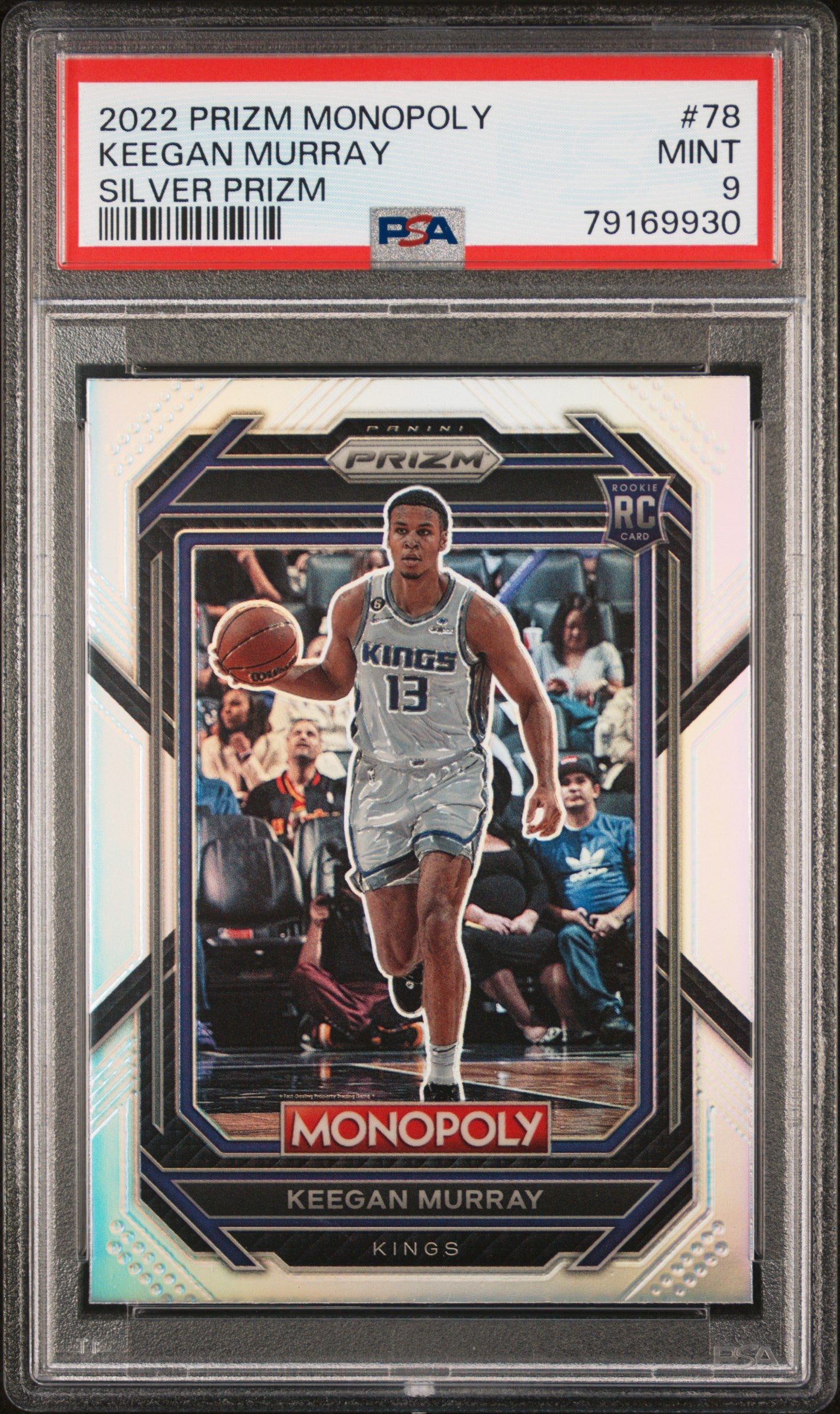 2022 Panini Prizm Monopoly #78 Keegan Murray Silver Prizm PSA 9