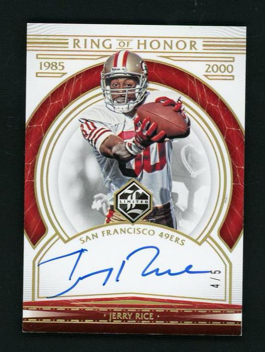 2020 Panini Limited Ring of Honor Jerry Rice #ROH-JR 4/5 Auto