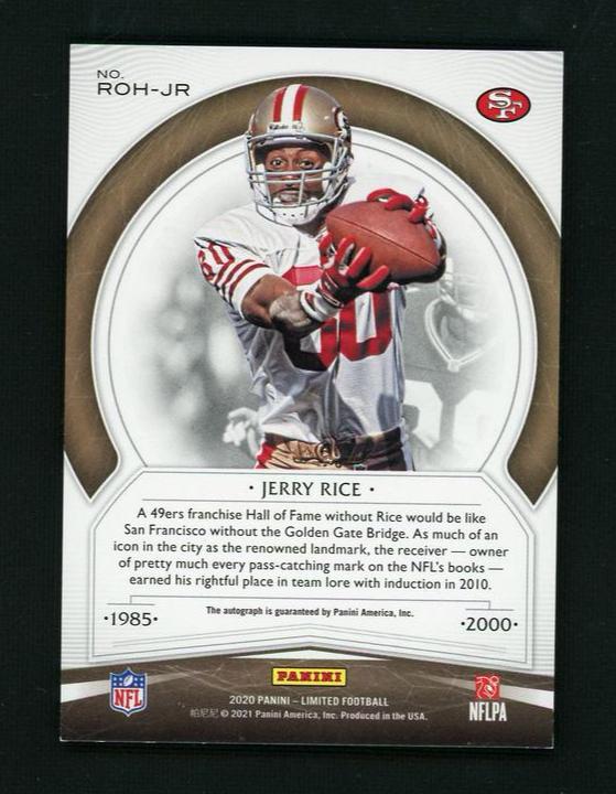 2020 Panini Limited Ring of Honor Jerry Rice #ROH-JR 4/5 Auto