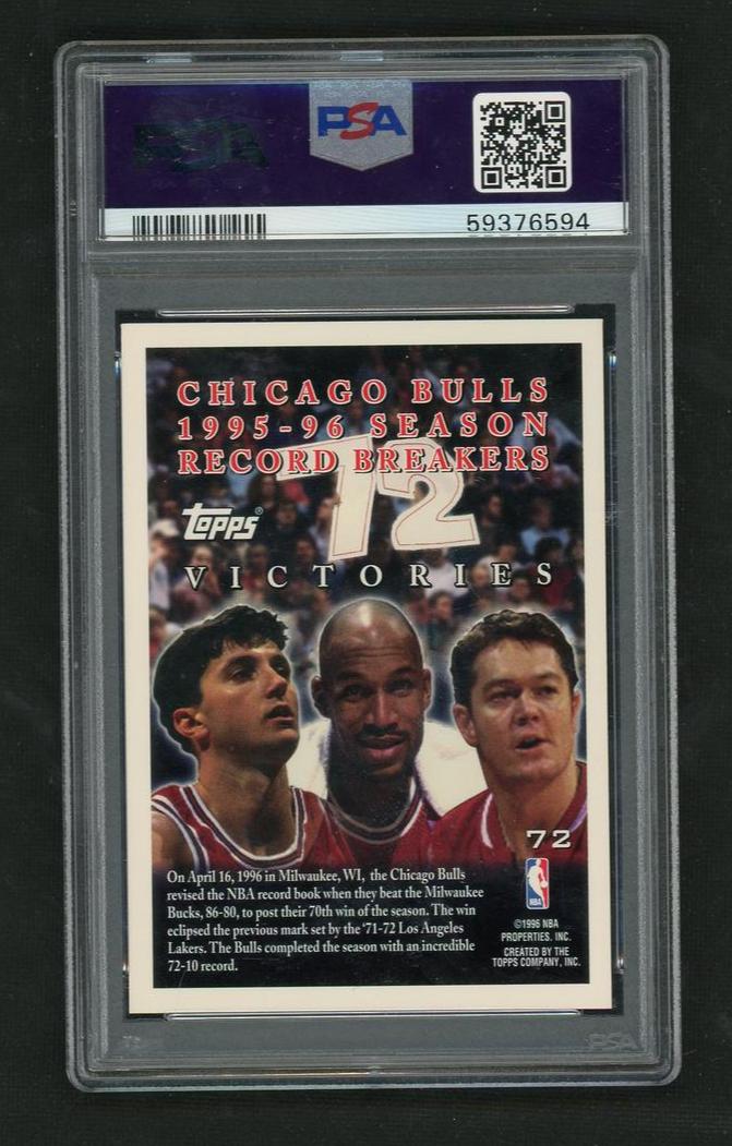1996 Topps Bulls Commemorative #72 PSA 10
