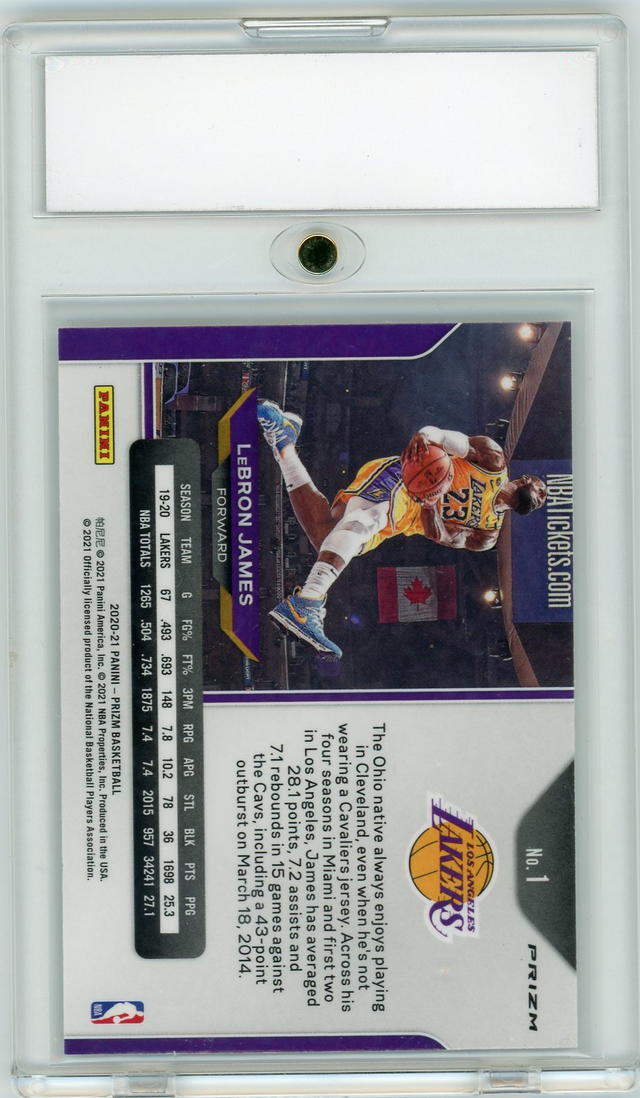 2020-21 Panini Prizm Silver Prizm LeBron James #1