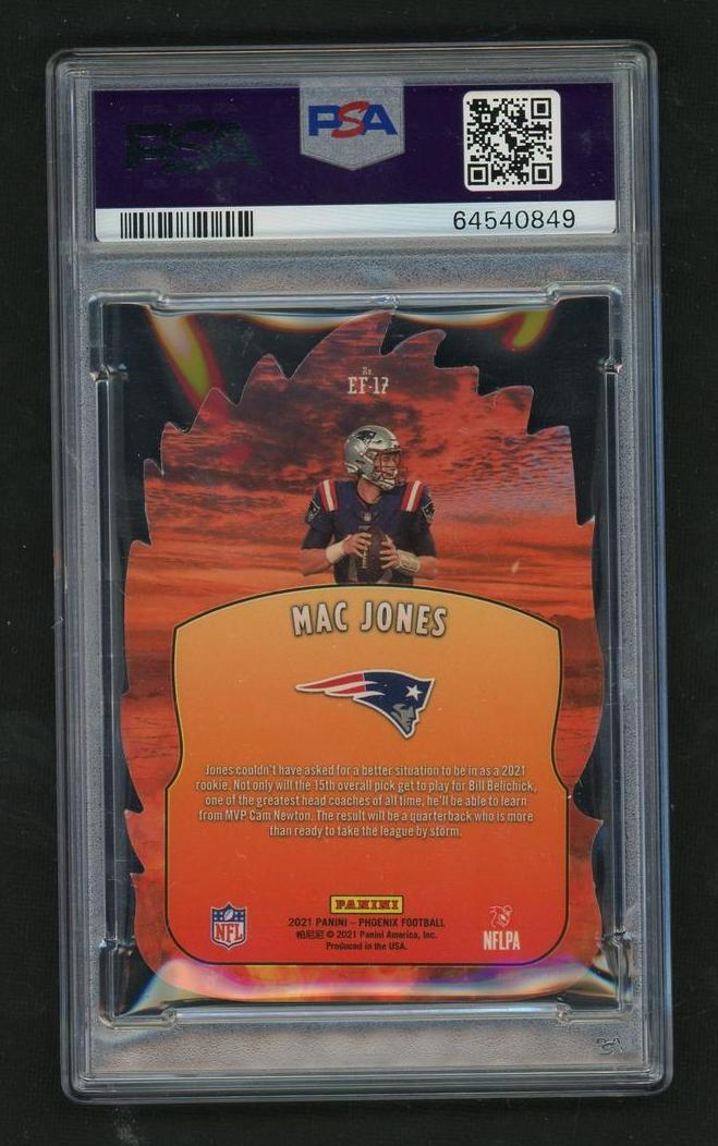 2021 Panini Phoenix En Fuego Mac Jones #EF-17 RC Die-Cut PSA 8