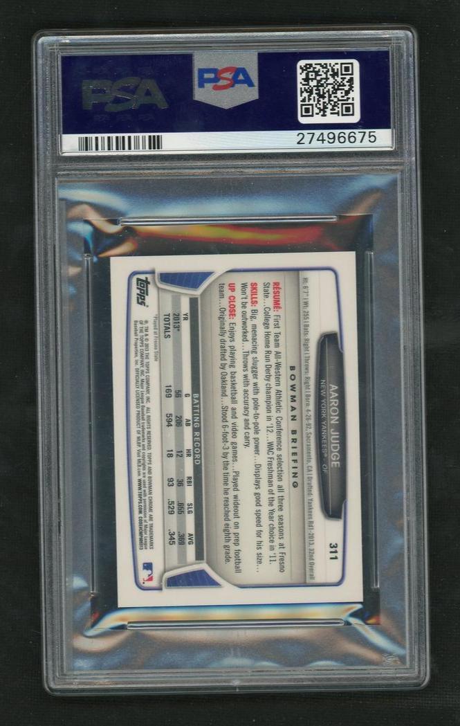 2013 Bowman Chrome Aaron Judge #311 PSA 10