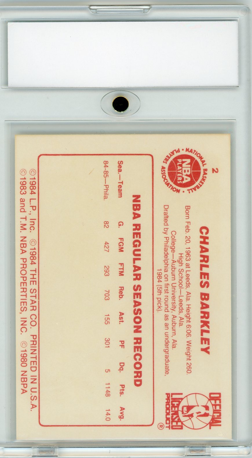 1986 Star Charles Barkley #2