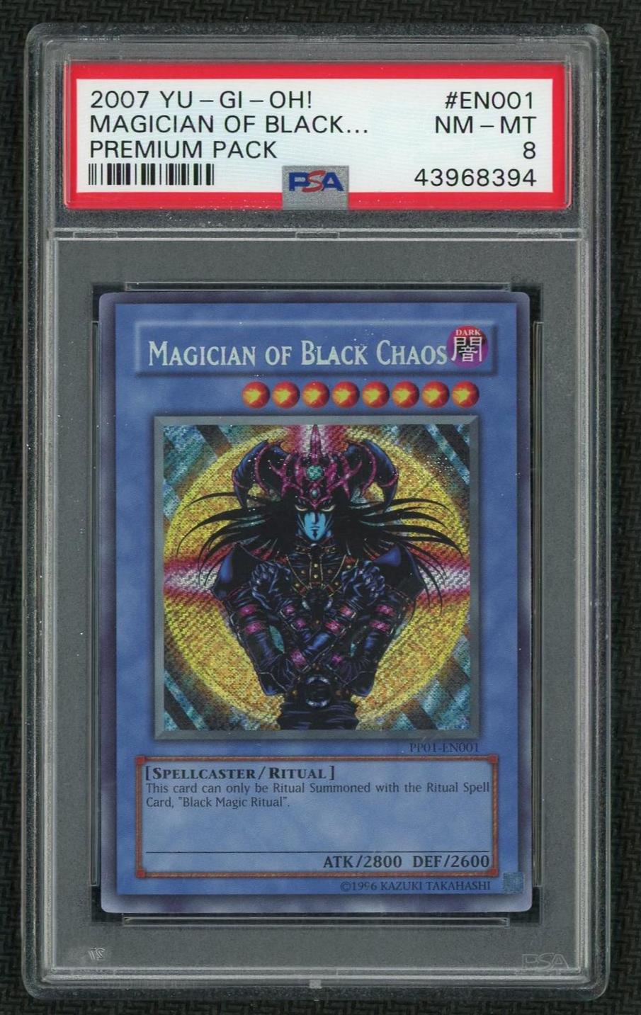 2007 Yu-Gi-Oh Premium Pack #PP01-EN001 Magician of Black Chaos Scr PSA 8