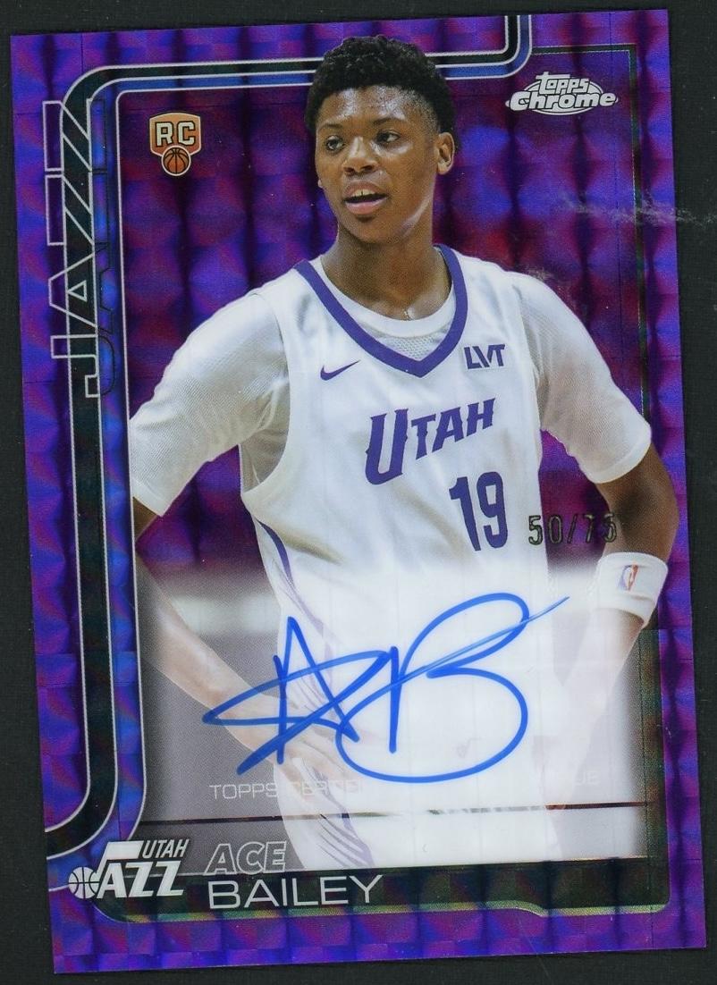 2025 Topps Chrome Purple Ace Bailey #TCAR-AB RC Auto /75