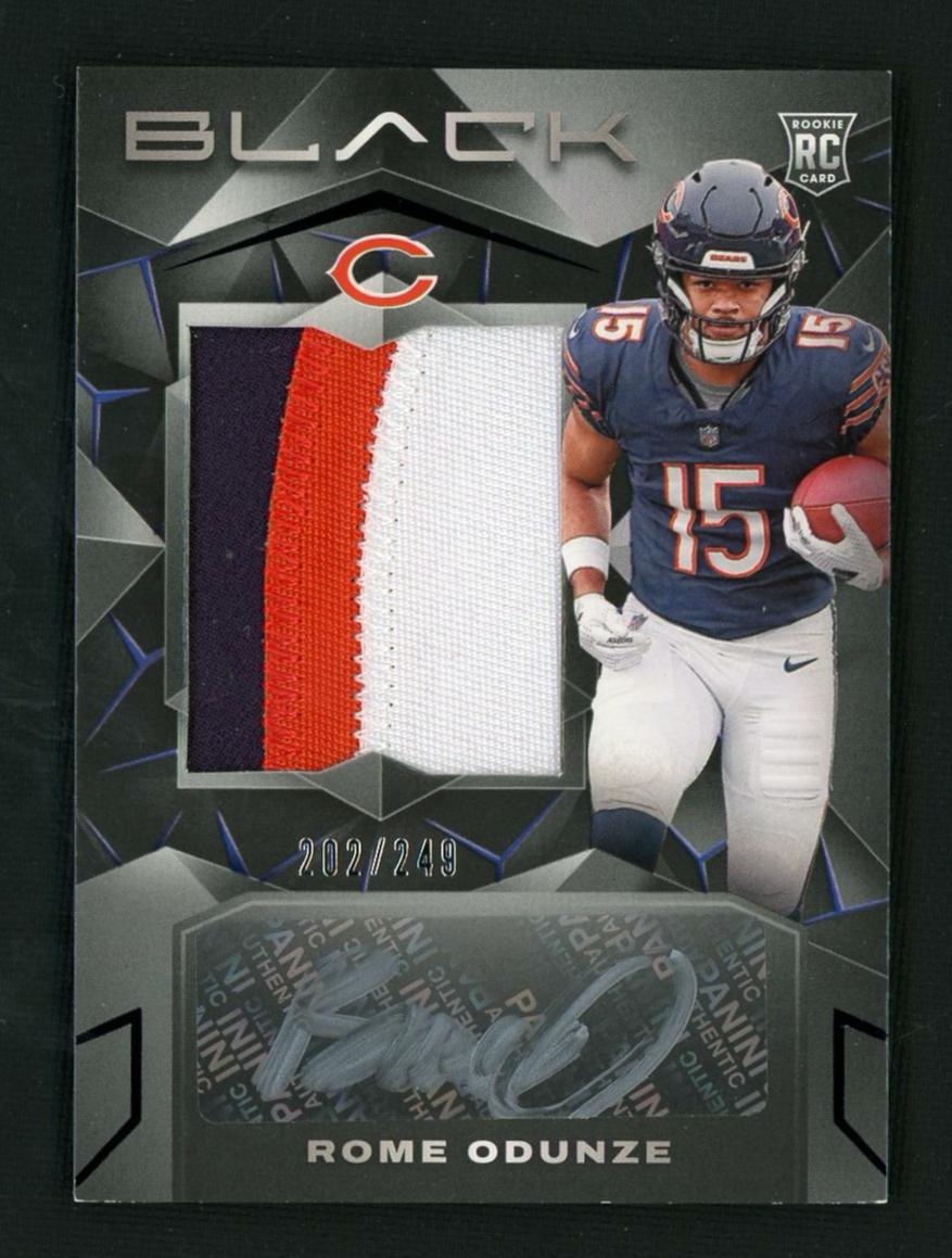 2024 Panini Black 206 Rome Odunze Rookie /249 Bears Auto