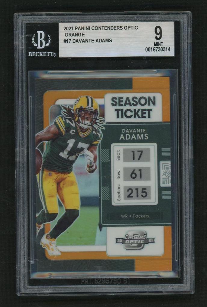 2021 Panini Contenders Optic Orange Davante Adams #17 /50 BGS 9