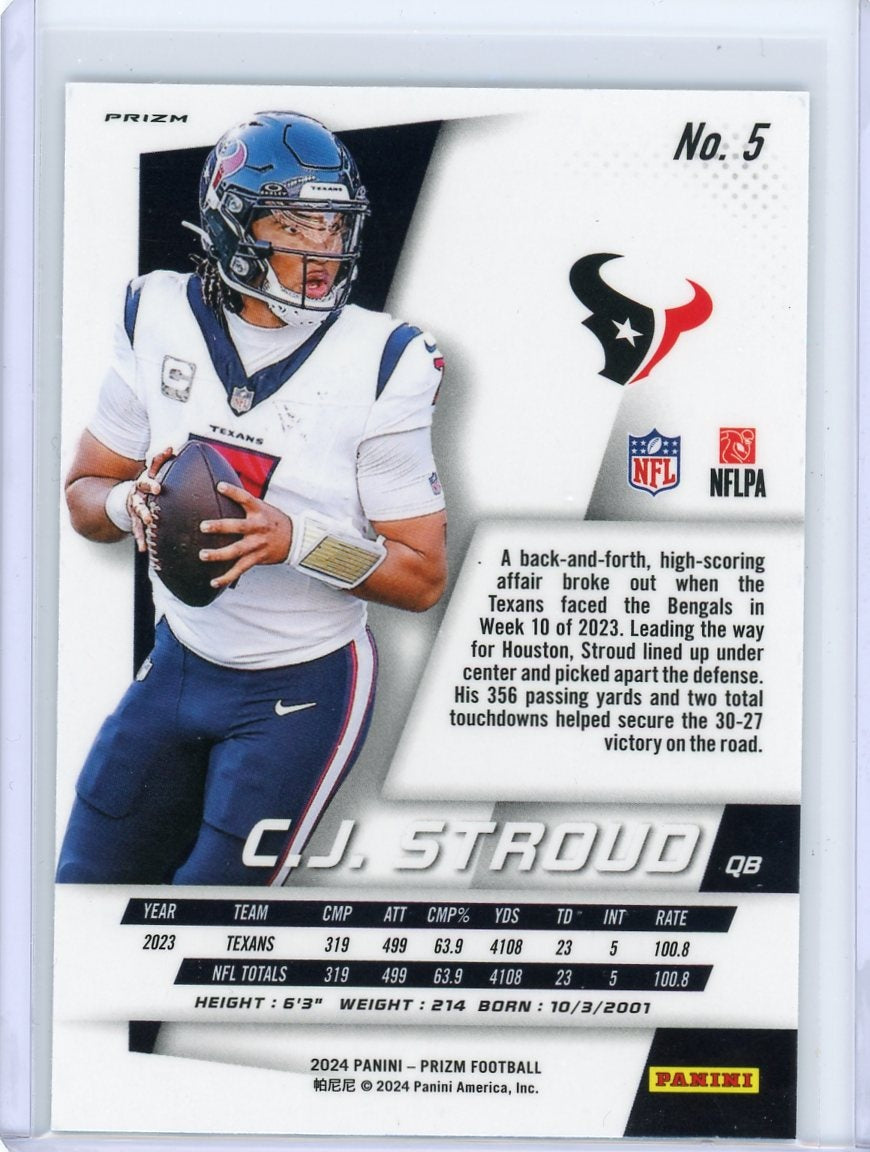 2024 Panini Prizm #5 C.J. Stroud Rookie Texans