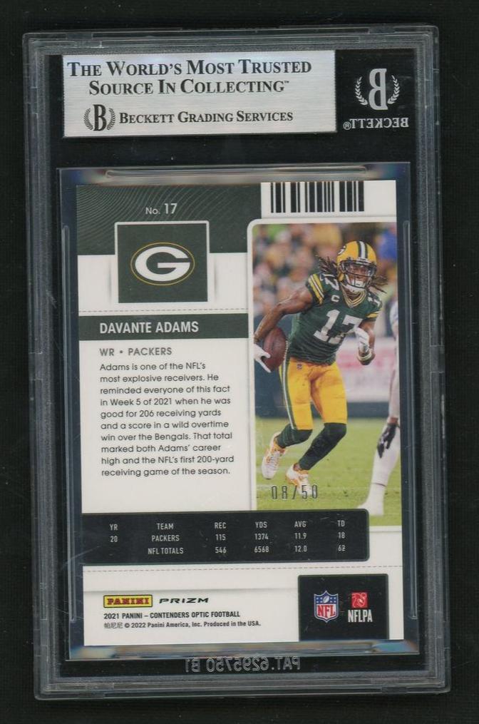 2021 Panini Contenders Optic Orange Davante Adams #17 /50 BGS 9