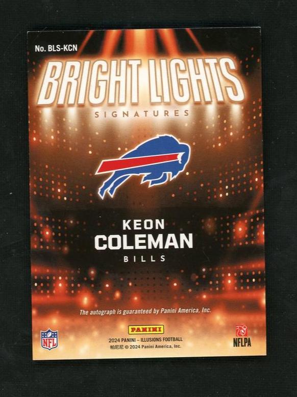 2023 Panini Illusions BLS-KCN Keon Coleman Bright Lights Signatures Rookie Bills Auto