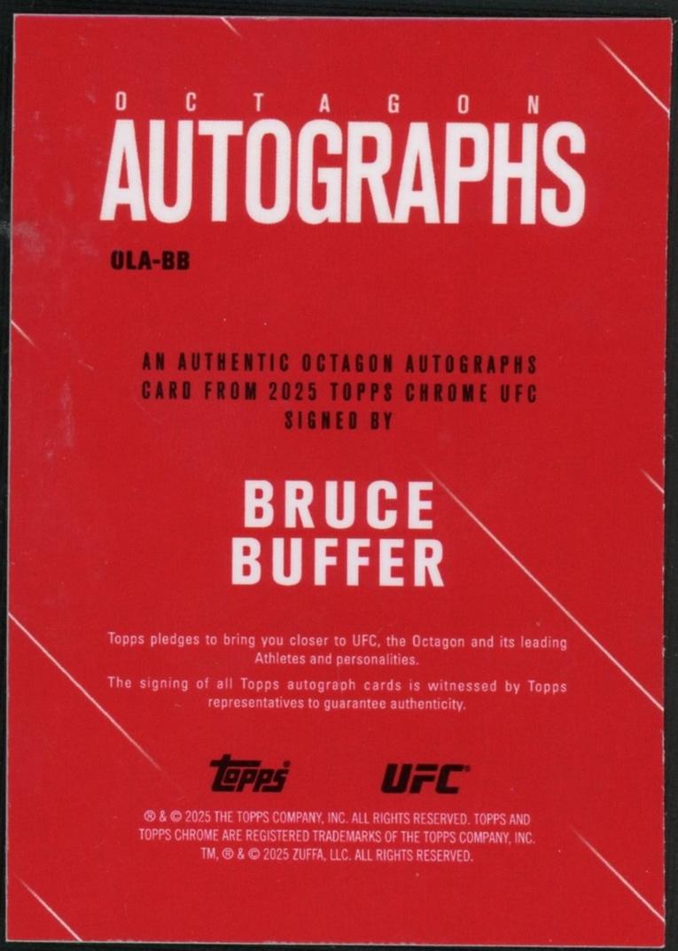 2025 Topps Chrome UFC Octagon Autographs Gold Bruce Buffer #OLA-BB Auto /50