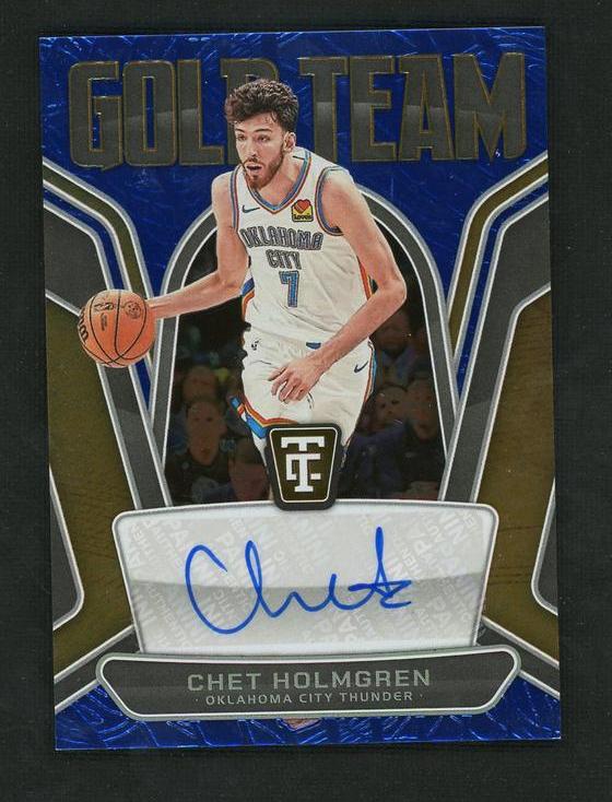 2023 Panini Totally Certified GTS-HOL Chet Holmgren Gold Team Rookie Oklahoma City Thunder Auto