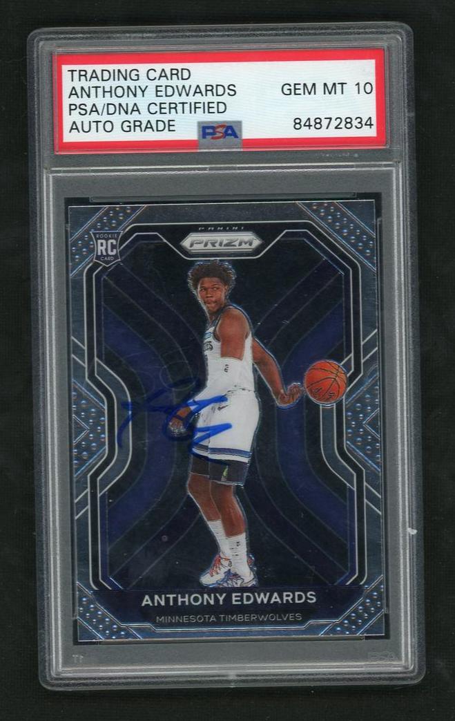 2020 Panini Prizm Anthony Edwards #258 RC Auto PSA 10