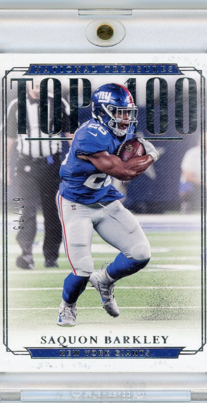 2018 Panini National Treasures #TOP-41 Saquon Barkley Top 100 /75 