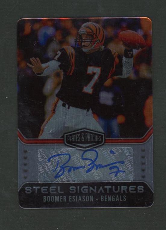 2023 Panini Plates & Patches Steel Signatures Boomer Esiason #SS-BE Auto /25