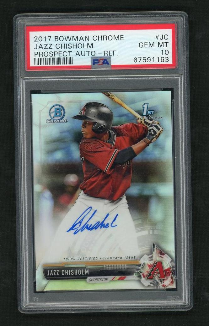 2017 Bowman Chrome Refractor Jazz Chisholm #CPA-JC Prospect Auto /499 PSA 10