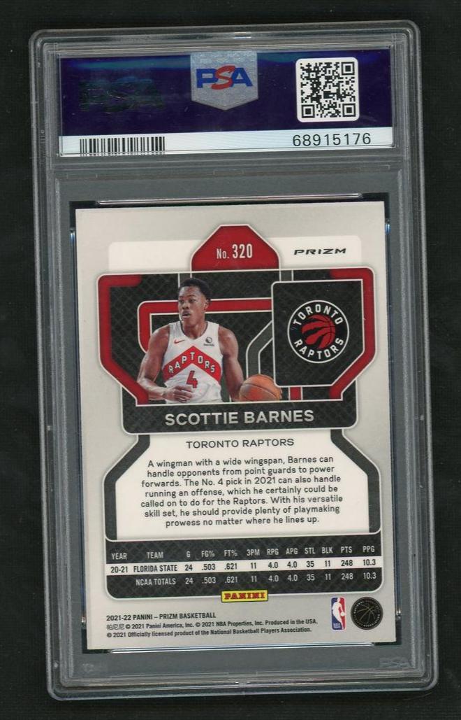 2021 Prizm Scottie Barnes #320 RC PSA 10