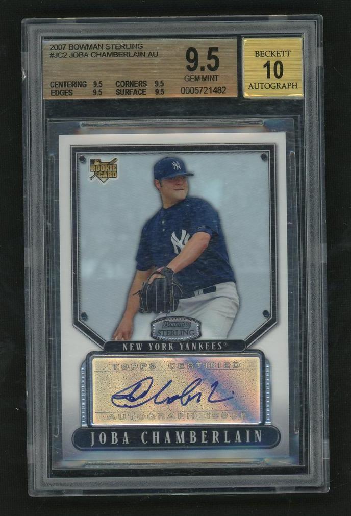 2007 Bowman Sterling BS-JC Joba Chamberlain Rookie Revelation Rookie BGS 9.5 Gem Mint New York Yankees Auto
