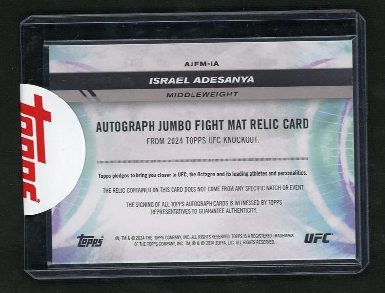 2024 Topps UFC Knockout Israel Adesanya #AJFM-IA Auto /199