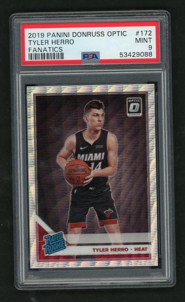 2019 Panini Donruss Optic Fanatics Tyler Herro #172 RC PSA 9