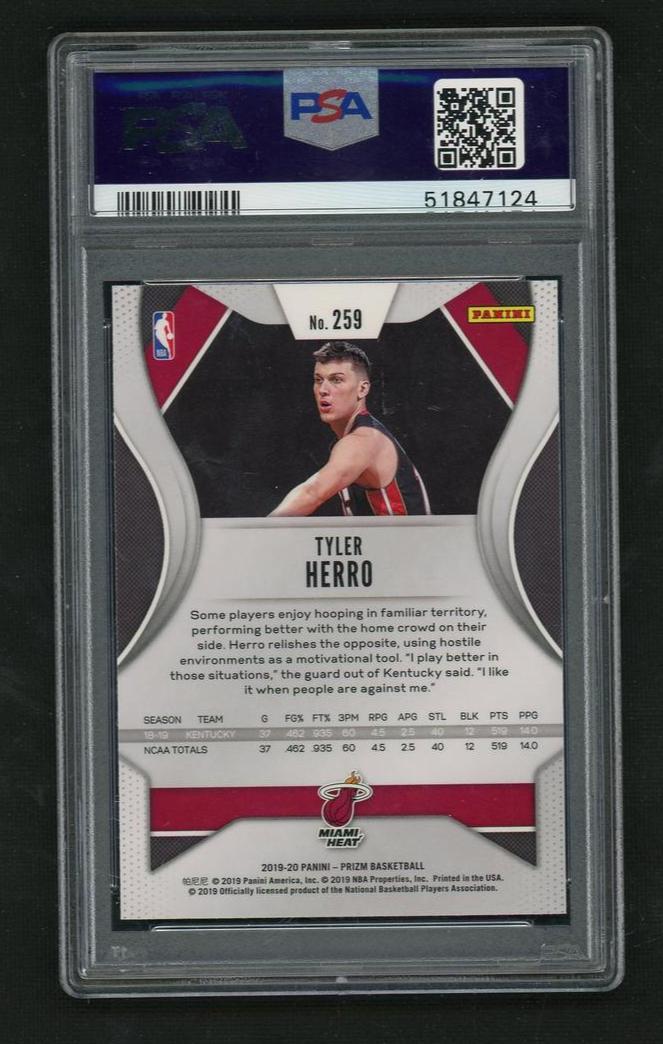 2019 Panini Prizm Tyler Herro #259 RC PSA 10