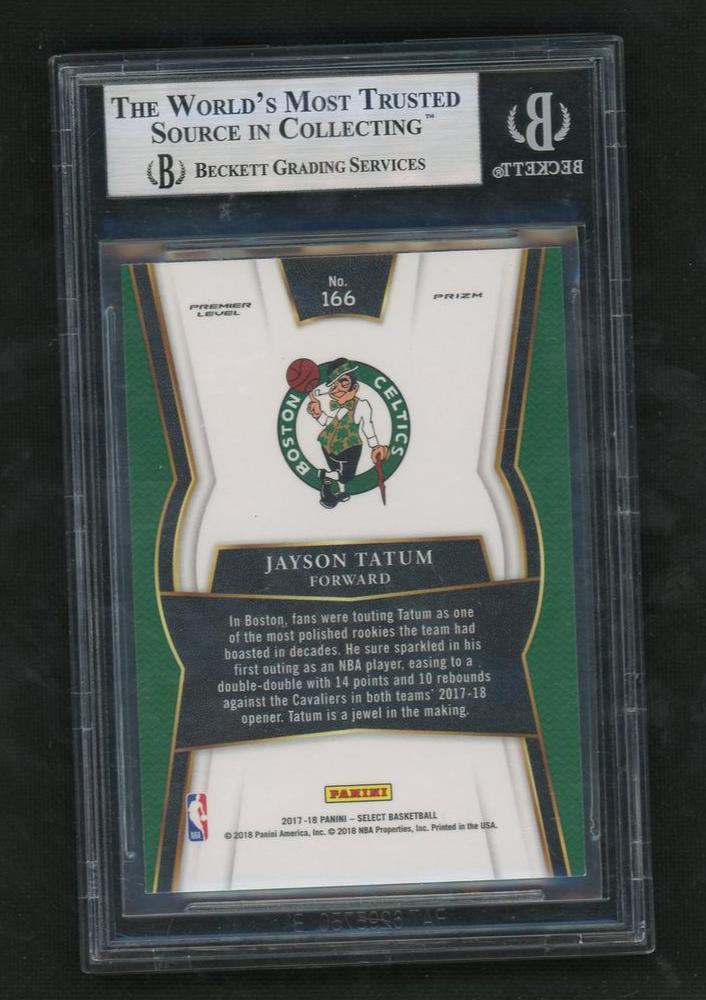 2017 Panini Select Prizms Tri Color Jayson Tatum #166 RC BGS 9