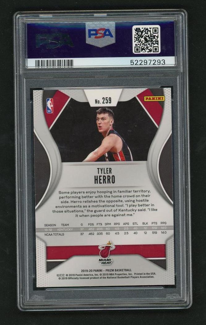 2019 Panini Prizm Tyler Herro #259 RC PSA 10