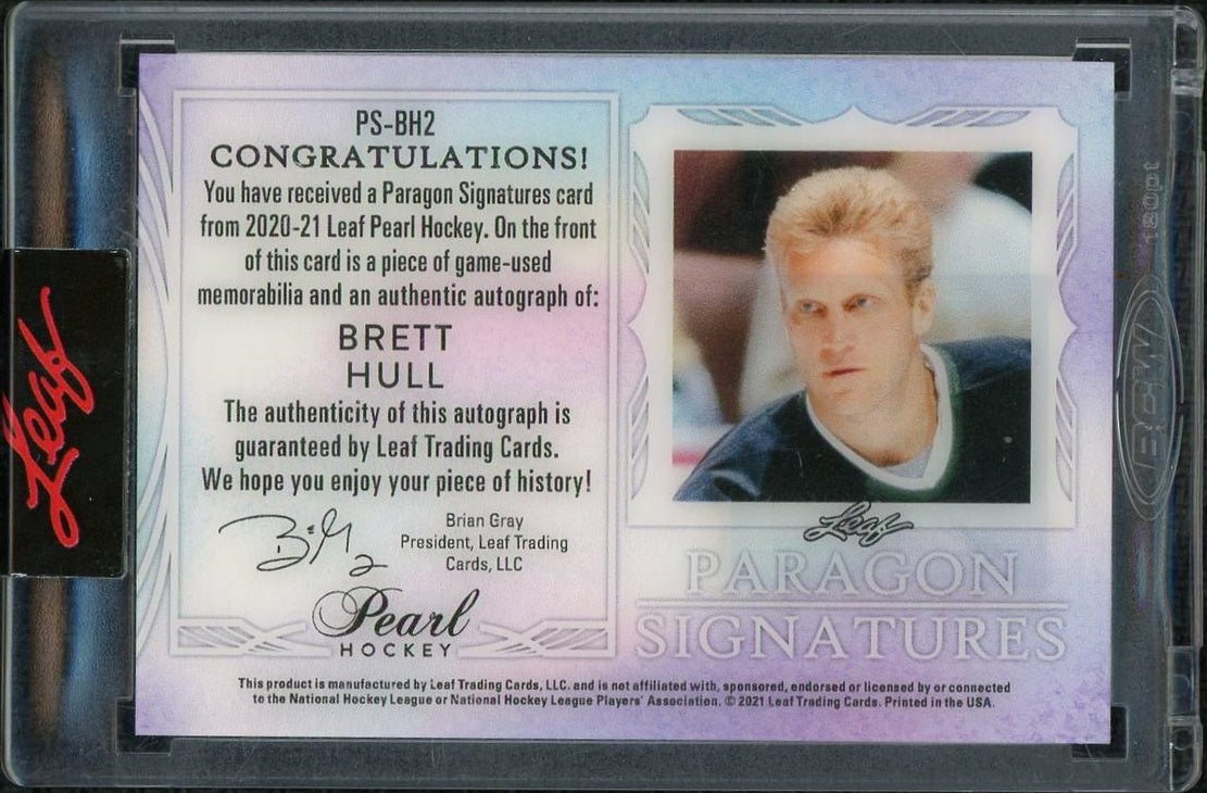 2020 Leaf Pearl #PS-BH2 Brett Hull Paragon Signatures 8/8 Jersey Auto