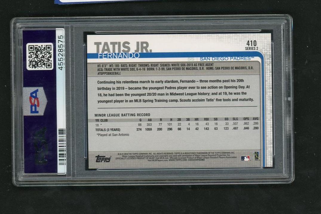 2019 Topps Series 2 Fernando Tatis Jr. #410 RC PSA 10
