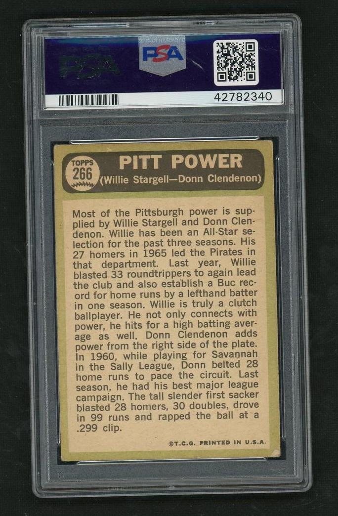 1967 Topps #266 W. Stargell/D. Clendenon PSA 3 VG Pittsburgh Pirates