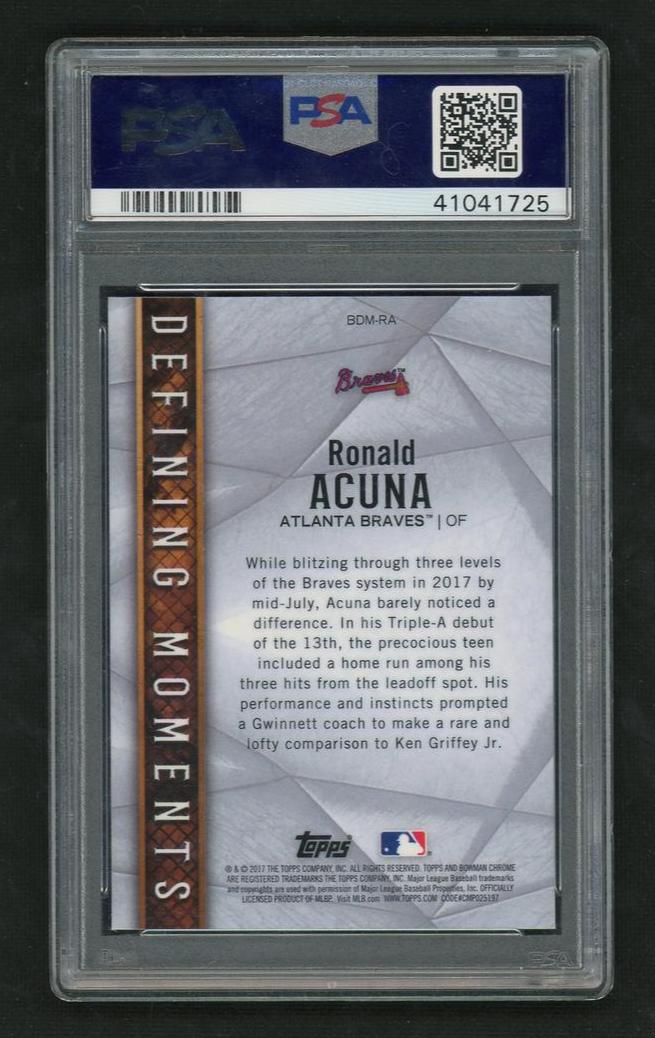 2017 Bowman Draft Defining Moments Ronald Acuna #BDM-RA PSA 10