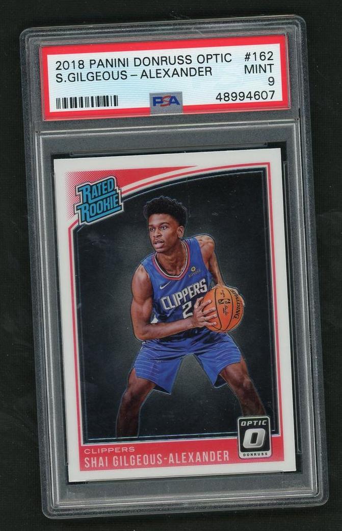 2018 Panini Donruss Optic 162 Shai Gilgeous-Alexander Rated Rookie PSA 9 Mint Clippers