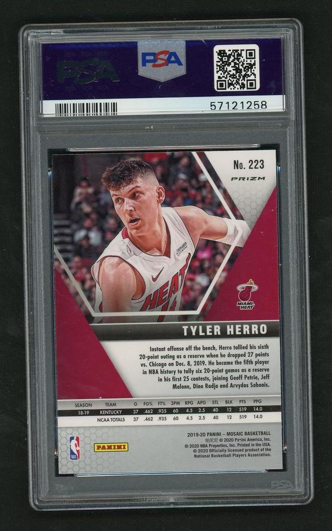 2019 Panini Mosaic Pink Camo Tyler Herro #223 RC PSA 10