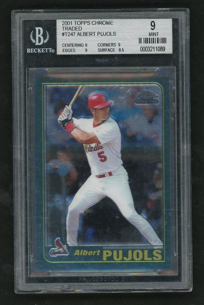 2001 Topps Chrome T247 Albert Pujols Rookie BGS 9 Mint St. Louis Cardinals