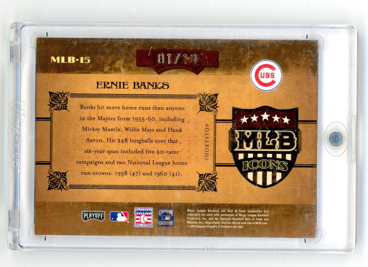 2005 Playoff Prime Cuts Icons Century Ernie Banks #MLB-15 Auto /10
