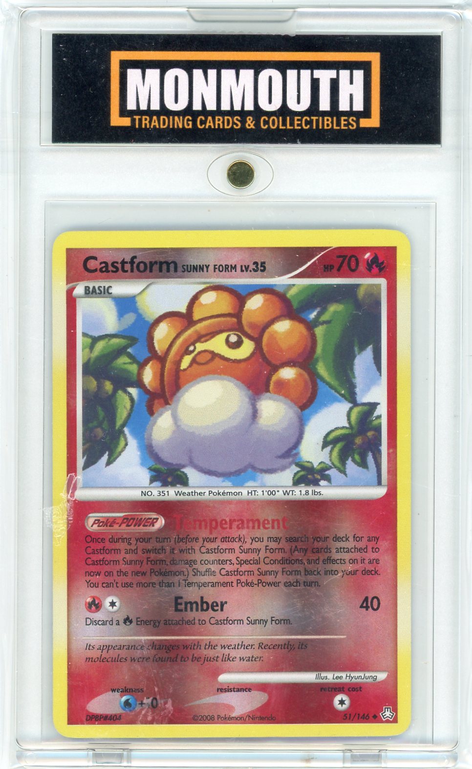 2008 Pokemon Diamond and Pearl Reverse Holo Castform Sunny Form #51