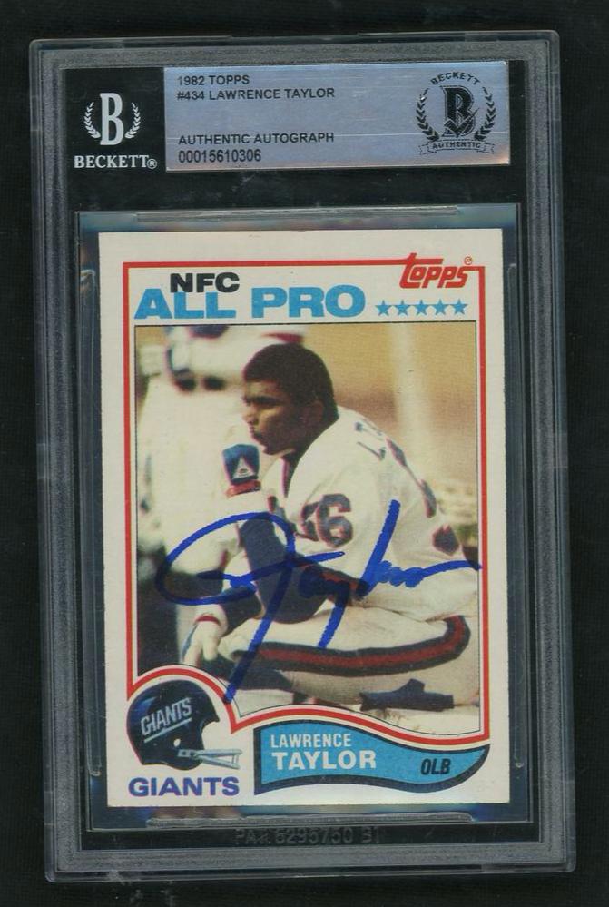 1982 Topps Lawrence Taylor #434 RC Auto BGS Authentic Auto