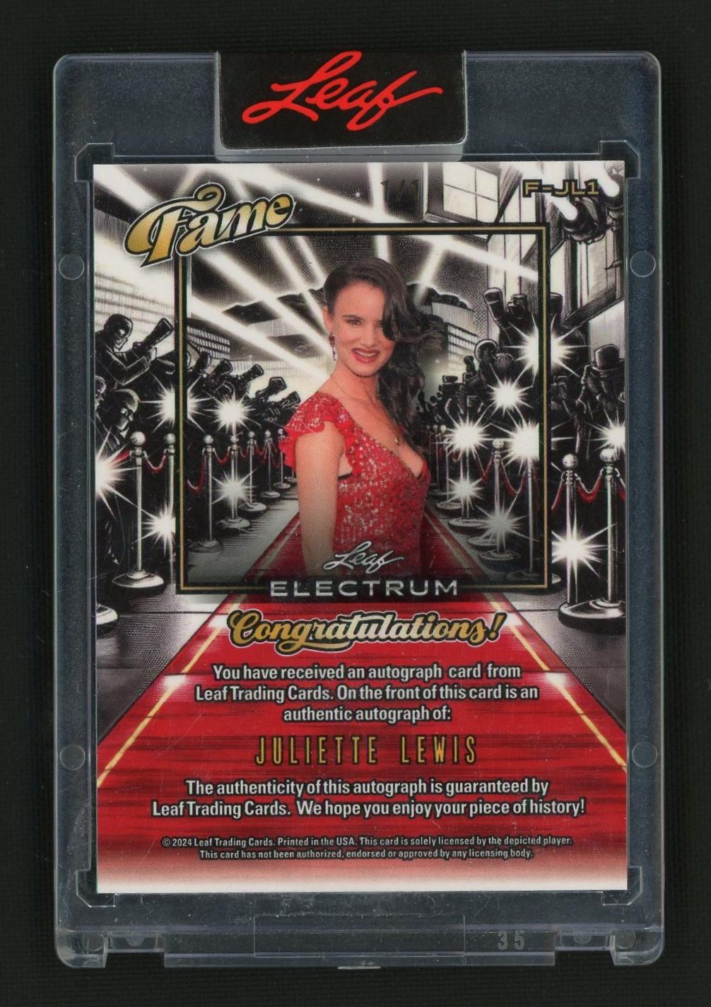 2024 Leaf Fame Electrum Juliette Lewis #F-JL1 Auto