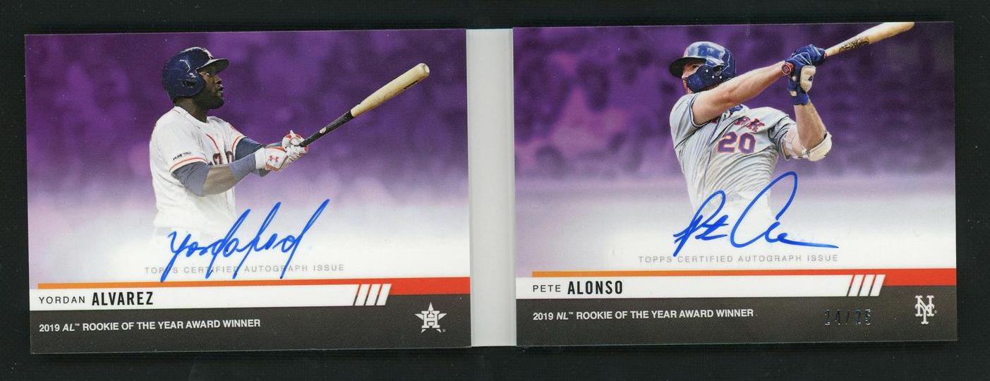 2019 Topps Now AW3 Yordan Alvarez Pete Alonso Auto /49
